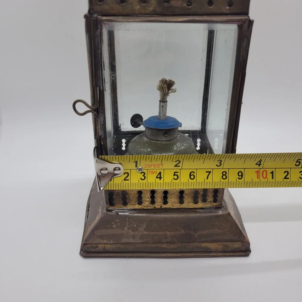 Vintage Brass‎ Glass Oil Lantern Nautical Ship Style Kerosene Lamp Rustic Decor
